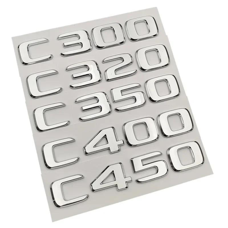 LWC1 3D ABS Chrome Car Trunk Letters Sticker For C Class C180 C200 C220 C300 C320 C350 C400 C43 AMG Logo Emblem Sticker Accessories