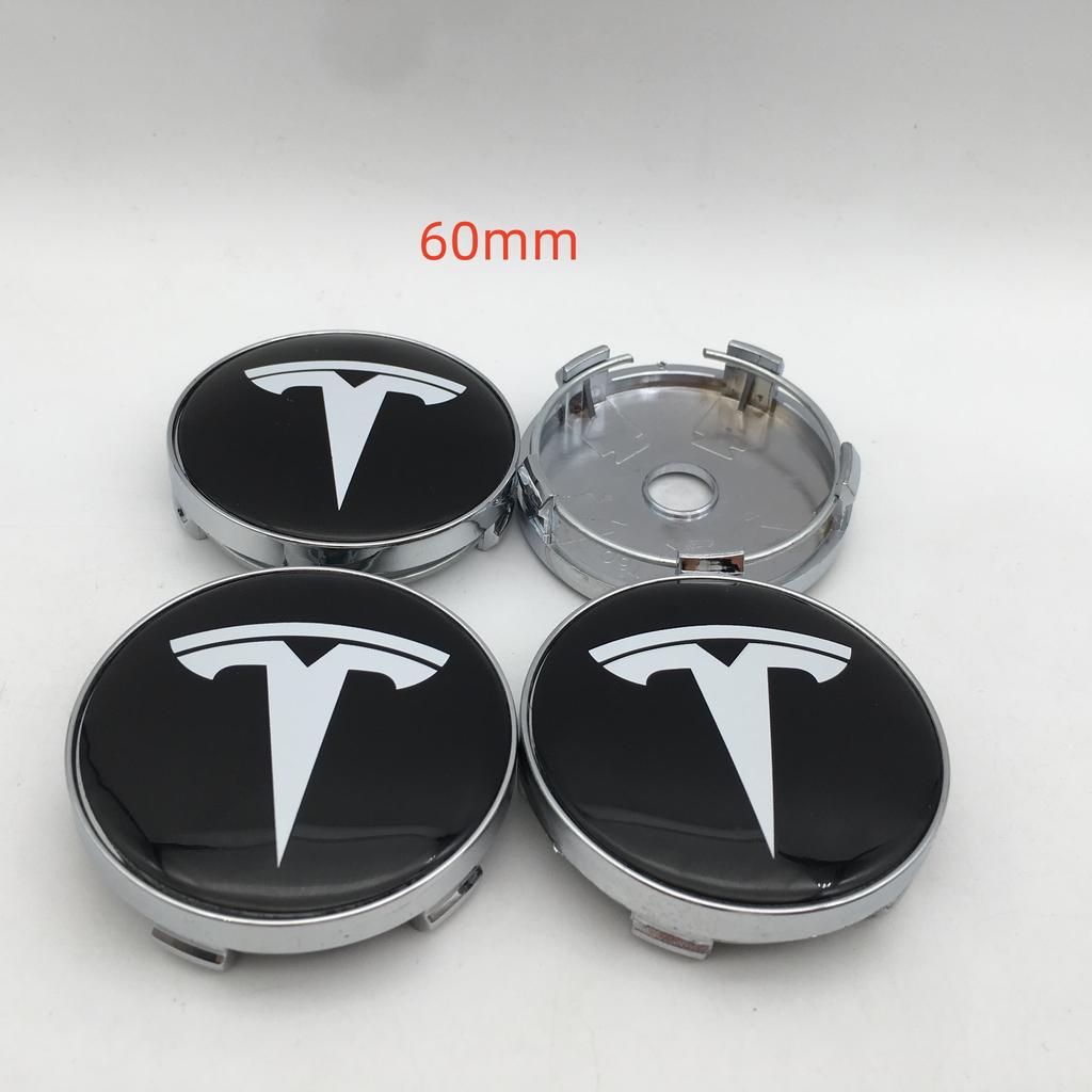 AAAIK1 20pcs 56mm 60mm 68mm For Tesla Model 3 Model Y Model S X Car emblem Wheel hub Center Cap Badge covers Decals Styling accessories