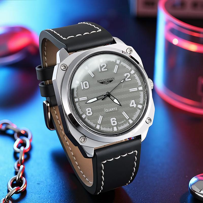 JYL Men's Watch Business Sports Casual Leather Band