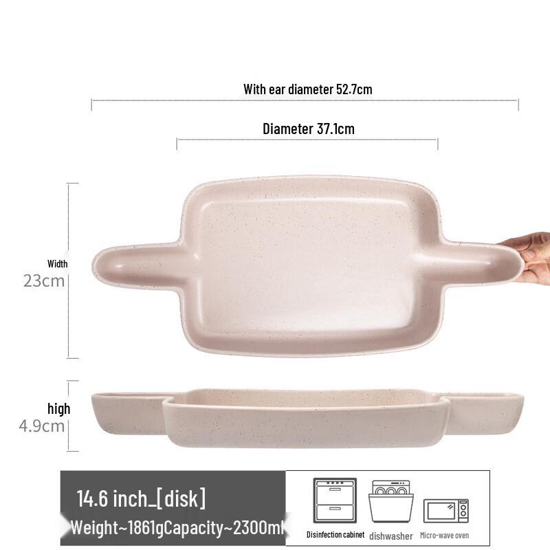 ZISIZ Large Steaming Fish Plate with Handles