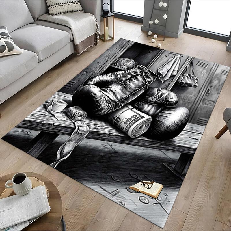 1PC Boxing Money Non-Slip Floor Carpet Compatible for Office&Living Room&Bedroom&Dining Room - Soft & Pattern, Vibrant Colors-H0330