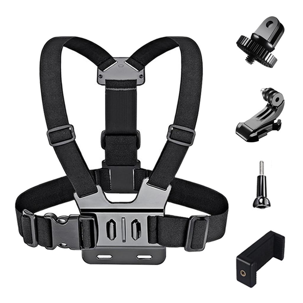 GoPro & DJI Osmo Camera Sports Accessories: Chest and Shoulder Strap 5-Piece Set.