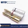 Gold-Plated 4mm Solderless Banana Plug for Audio Speaker Cable - Red/Black Aluminum Shell