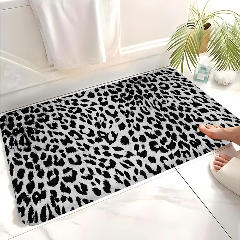 Badezimmermatte mit Leopardenmuster Kinderzimmer Schlafzimmer Dekoration Balkon Rutschfeste Fußmatte Wohnzimmer Bettvorleger