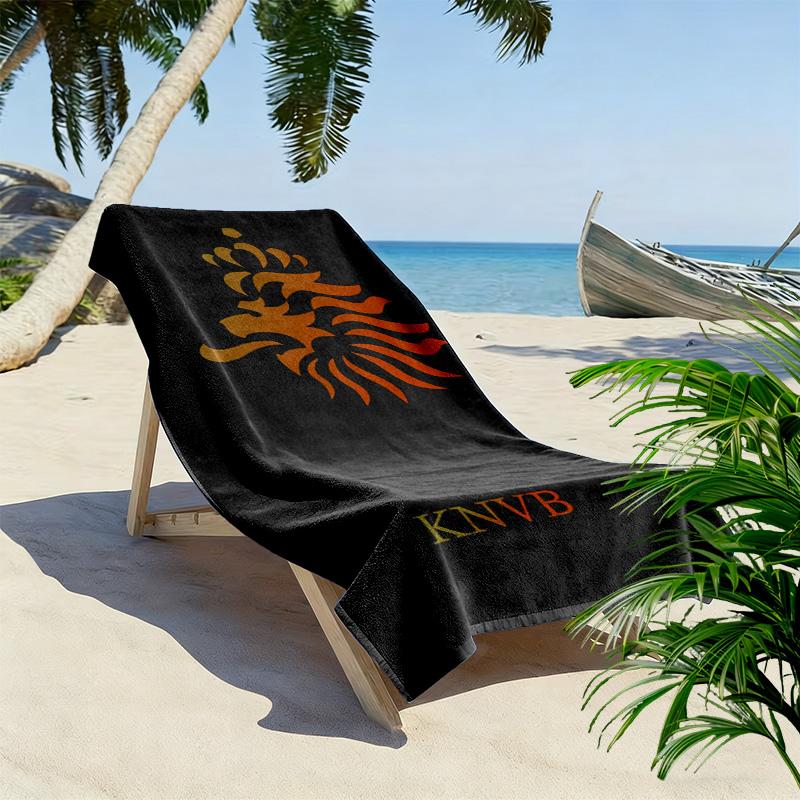 KNVB Print Beach Towel, Large Soft Quick Dry Towel for Beach Camping Swimming
