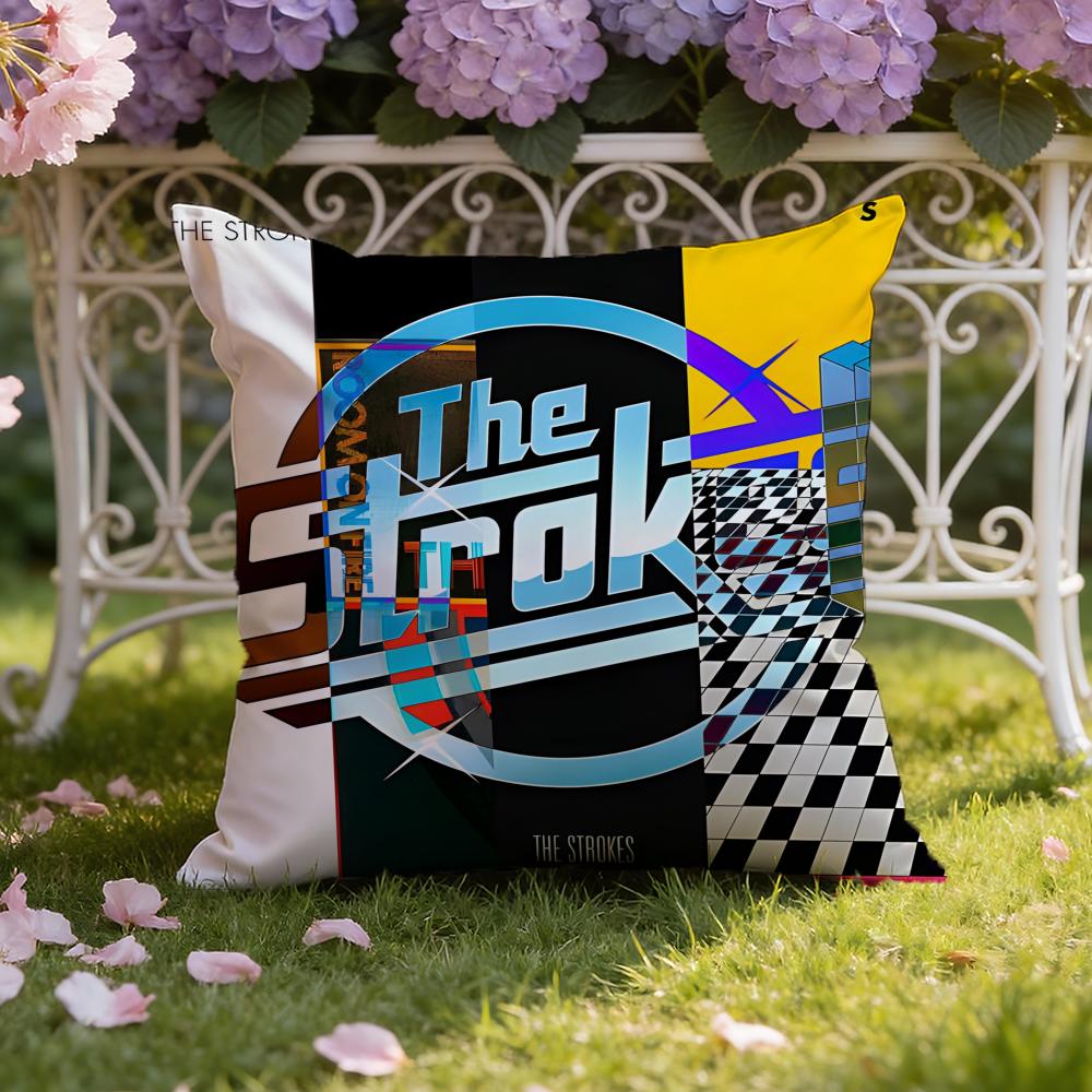 The S-Strokes Band Cushion Cover Home & Car Dual-Scene Pillow Cover: Reversible for Premium Comfort