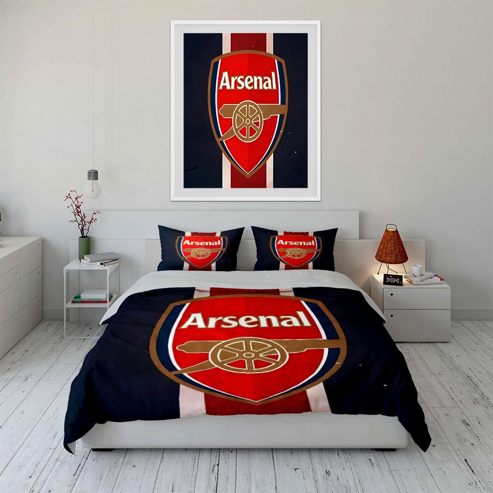 Arsenal Logo Bettwäsche Set Bettwäsche Bettbezug Set Bettbezug Kissenbezüge Heimdekoration (1 * Bettbezug 2 * Kissenbezüge, ohne Bettdecke)