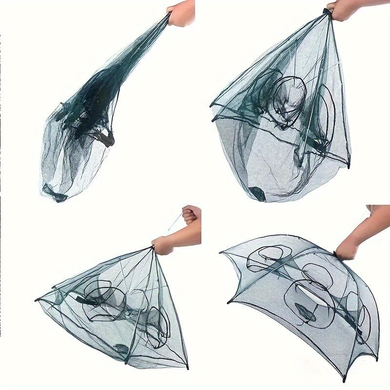 10-hole Portable Fishing Net - Durable Nylon Shrimp, Crab and Fish Catching Tool, Suitable for Outdoor Fishing Adventures.