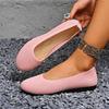 Women Flats Casual Slip On Shallow Shoes Comfortable Knit Ballet Flat Shoes Round Toe Office Boat Shoes Trend Plus Size Loafers