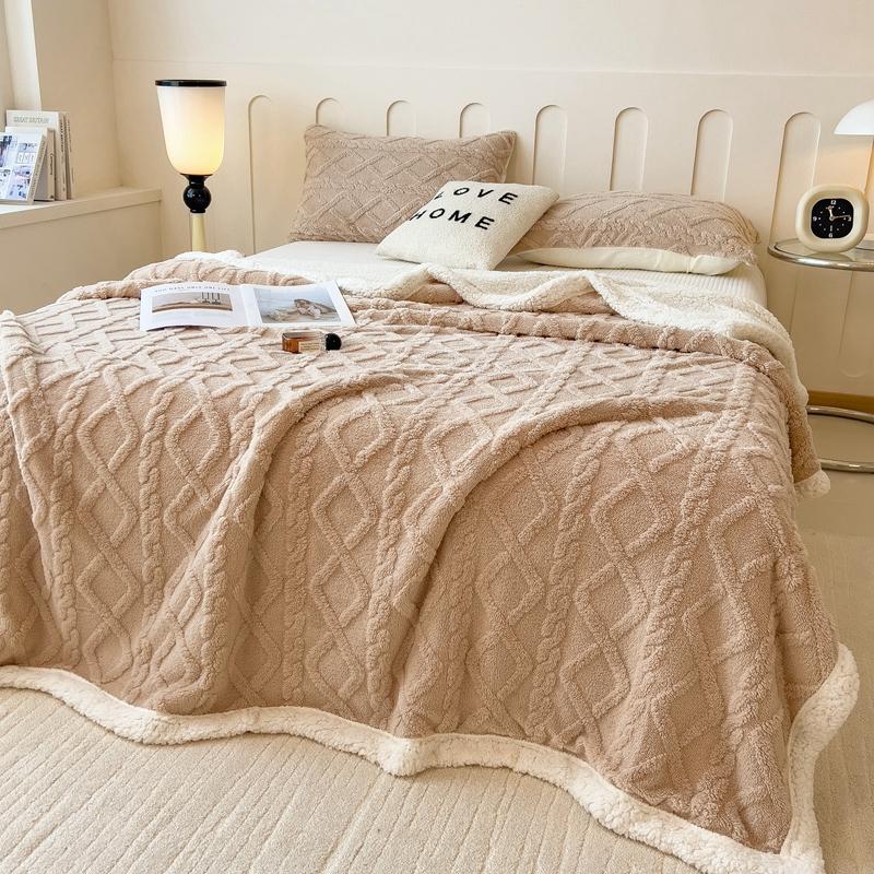 Super Soft Throw Blanket Premium Flannel Fleece 3D Jacquard Lightweight Bed Blanket Fluffy Cozy Blanket for Couch, Sofa, Chair