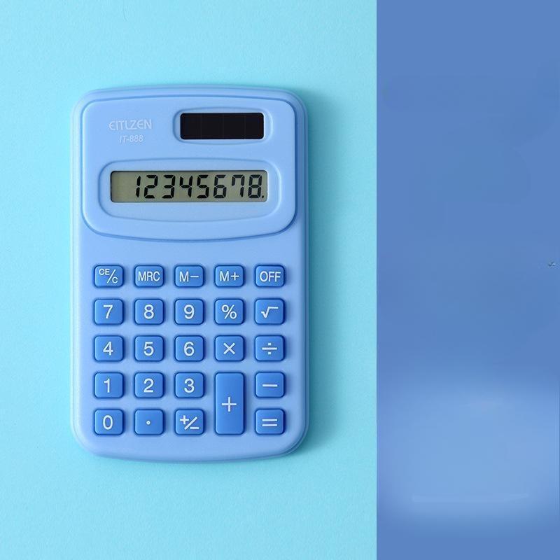 Roztomilá barevná Jednoduchá Palm Mini kalkulačka Přenosná 8místná kalkulačka pro studenty matematických tříd Kancelářské potřeby Solární/bateriový zdroj