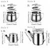 With Strainer Stainless Steel Oil Kettle 1.5/2L Grease Container Filter Oil Pitcher  Deep Frying