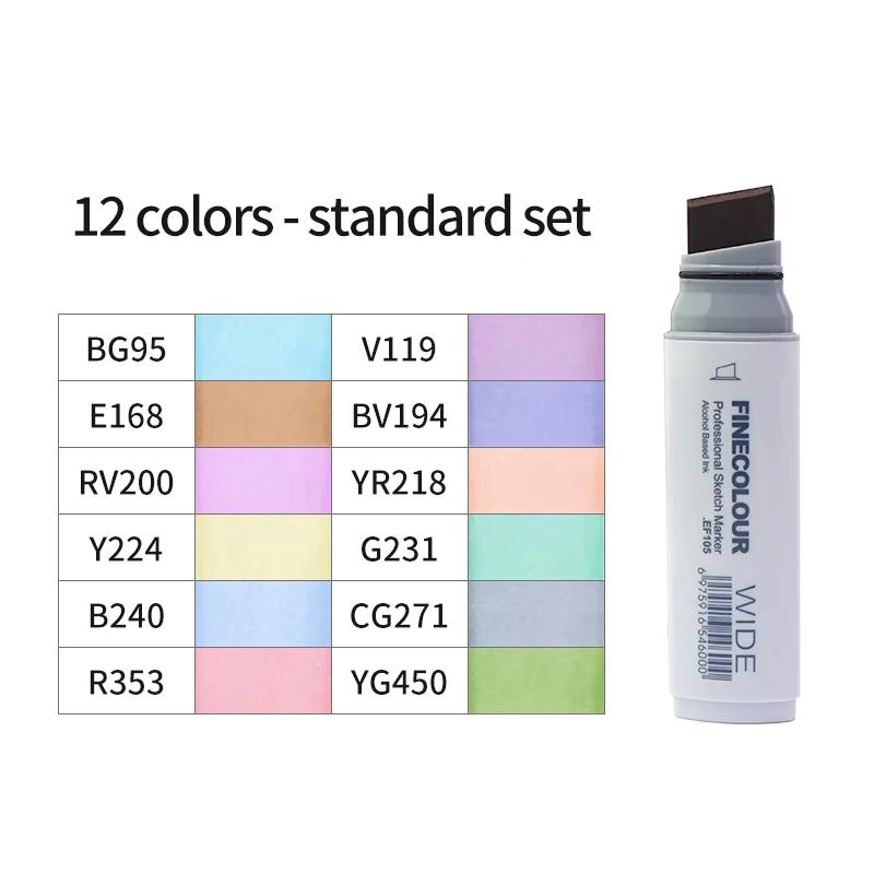 Finecolour 20mm Wide Markers Set POP Alcohol Line Sketching Art Markers Pen Drawing For Drawing Art Supplies EF105