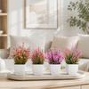 Simulated Small Potted Plants Faux Flowers Maintenance-Free Pink