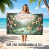 Nature Library Travel Theme Soft Beach Towel Personalized Custom Name Text Towel Portable for Beach Pool Travel