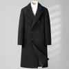 Herbst und Winter Neuer Herren Doppelreiher Langer Wollmantel Daunen Abnehmbares Futter Woll-Trenchcoat Herrenmantel