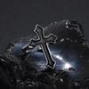Vintage Black Large Cross Open Ring, Gothic Alloy Halloween Jewelry Ring