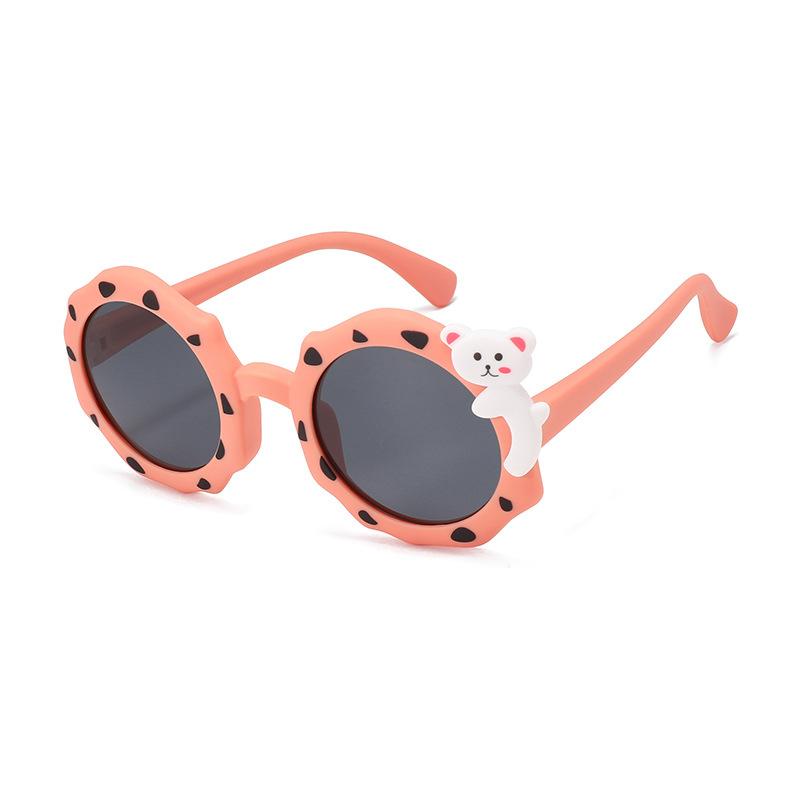 

Cartoon Polarized Kids Sunglasses Cute Bear Shape Summer Uv Outdoor Protection оранжевый