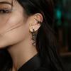 Silver Serpent Ear Jewelry 1 Pair Vintage Gothic Snake Earrings, Retro Punk Front Back Personalized Cuffs for Girls Stud Halloween Animal Statement