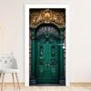 Kupfergrün mit goldenem Türsticker Tapete PVC Landschaft Heimdekor Möbel Vinylfolie Wasserdichter Wandsticker Schlafzimmertür Dekorfolie