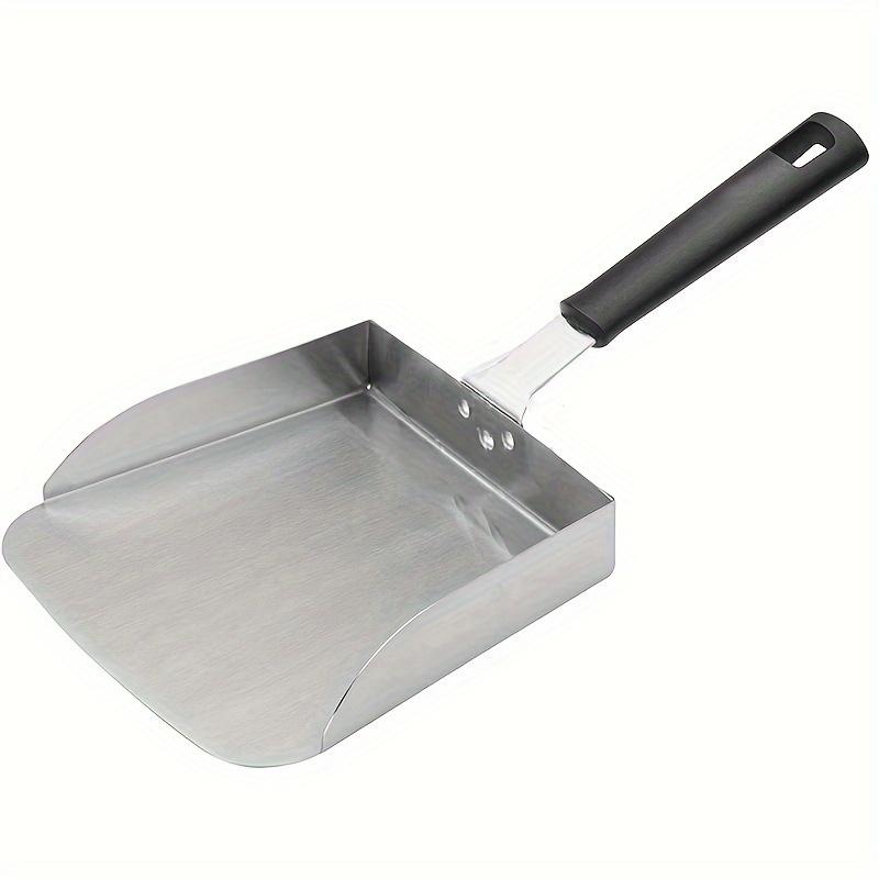 1pc Stainless Steel Food Shovel, Scoop for Cooking and Serving, Rounded Edge with Hanging Loop, Ideal for Home, Restaurant, and Outdoor Use