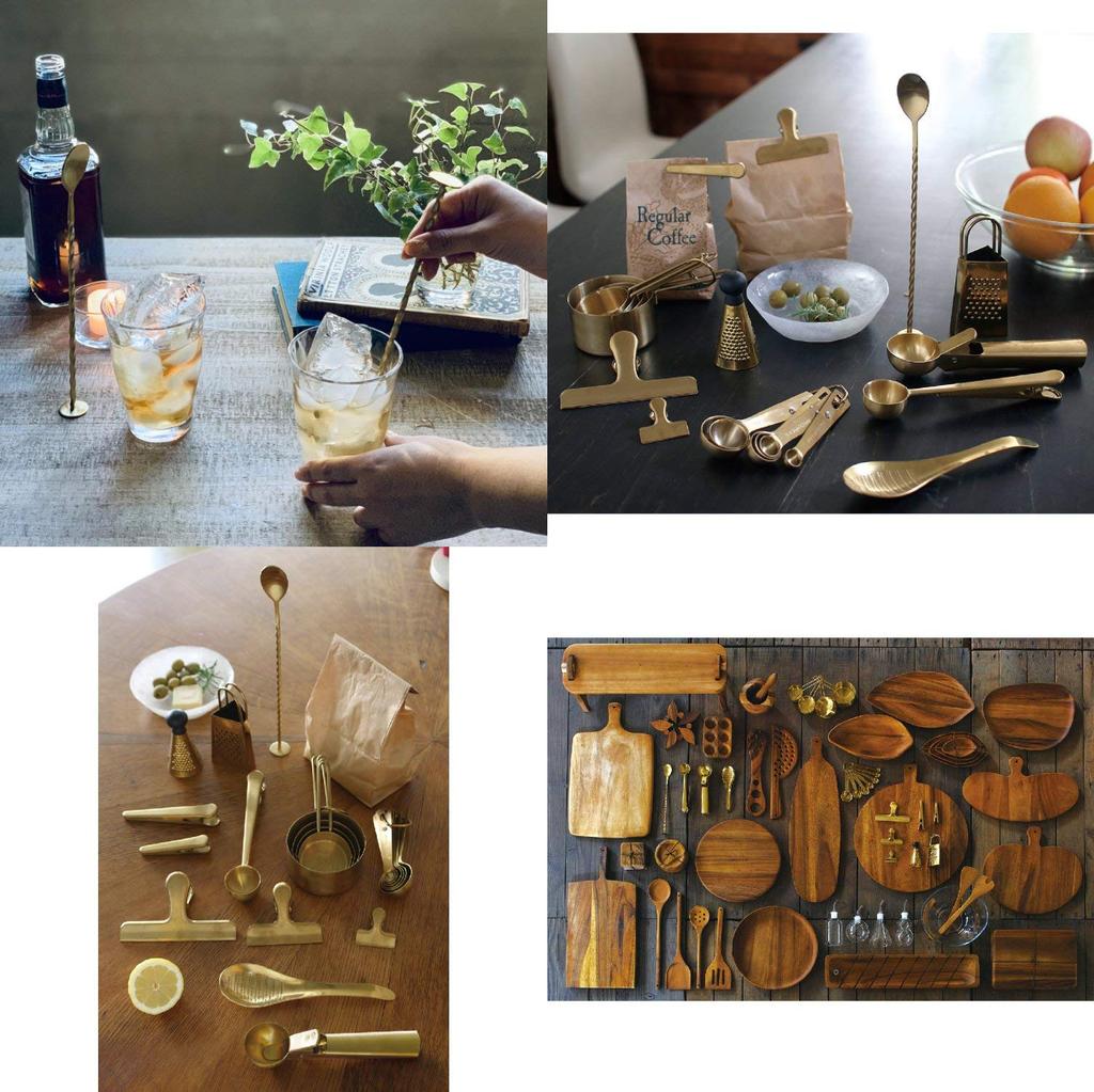 SPICE OF LIFE BONO BONO Stand Long Muddler Löffel, Messingfarbe, 3 x 26 x 2,5 cm, Edelstahl, HLLH2080