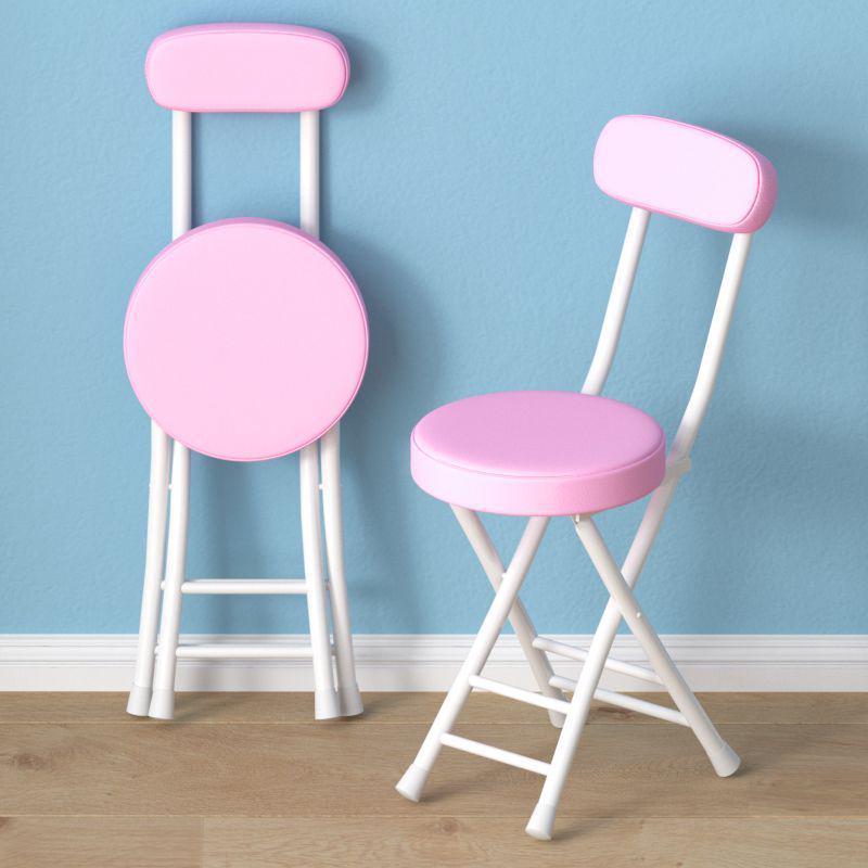 Compact Folding Dining and Leisure Chair with Backrest for Home and Dormitory