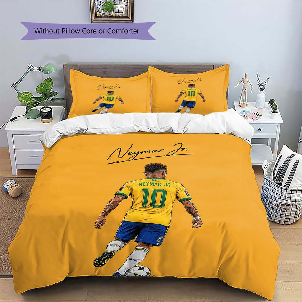 Σετ Κρεβατοκάμαρας με Σχέδιο Neymar Jr, Σετ Παπλώματος Κάλυμμα Παπλώματος Μαξιλαροθήκη Οικιακό Δώρο Γενεθλίων(1 * παπλωματοθήκη + 2 * μαξιλαροθήκη, χωρίς πυρήνα)