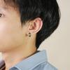 Stainless Steel Rainbow Earrings Pierced Ear Clips Black Gay Pride LGBT Titanium Jewelry