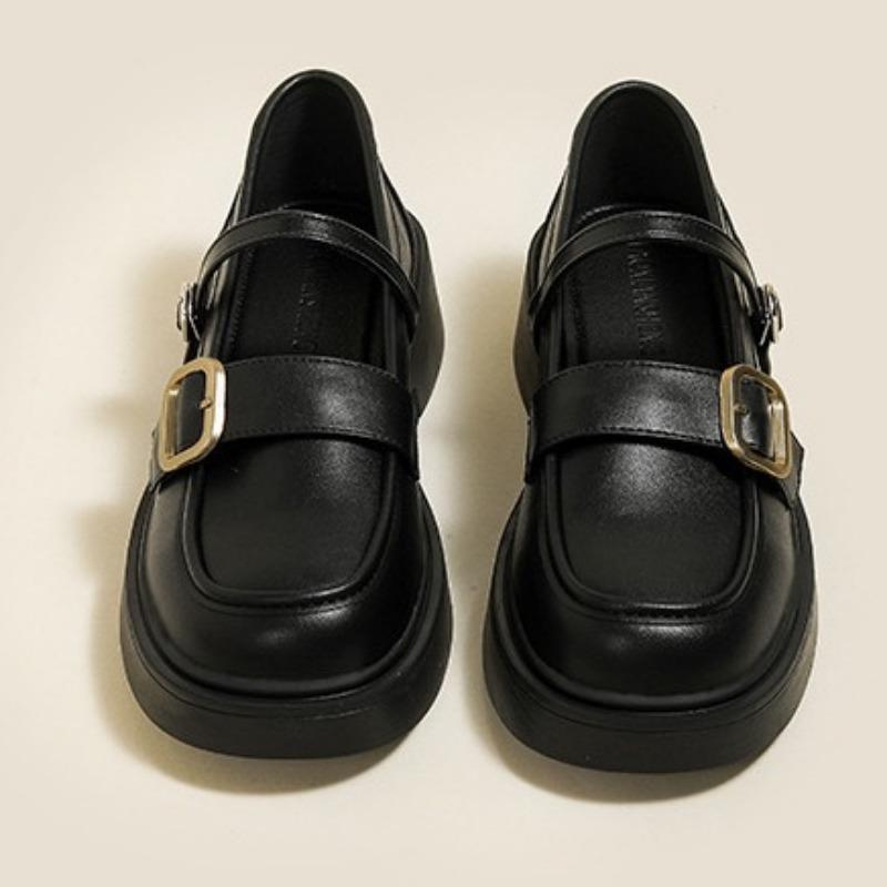 

Британский стиль Платформа Маленькие кожаные туфли женские зимние новые колледж Jk Single туфли с круглым носком и юбкой ретро туфли Мэри Джейн 40 чёрный