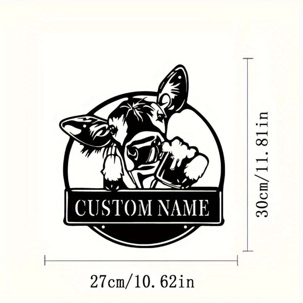 

Cow Beer Bar Metal Wall Art Custom Durable Matte Home Gift Valentine Halloween