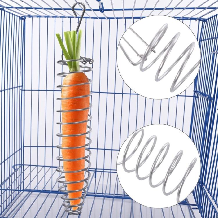 Stainless Steel Bird Cage Accessories Parrots Feeding Set Foraging Cup Feeders Fruit Fork Durability
