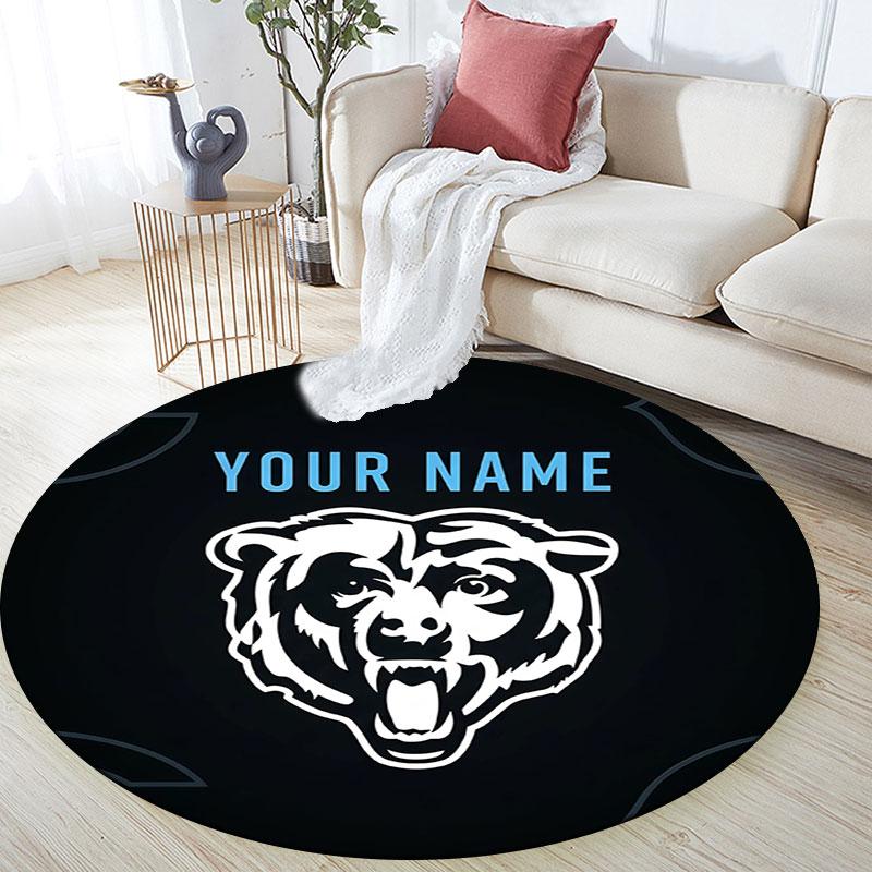 Custom Name,Chicago Bears pattern round rug,Carpet Rug for Living Room Bedroom Playroom ,Non-slip Floor Mat,Holiday Gifts and Birthday Gifts.