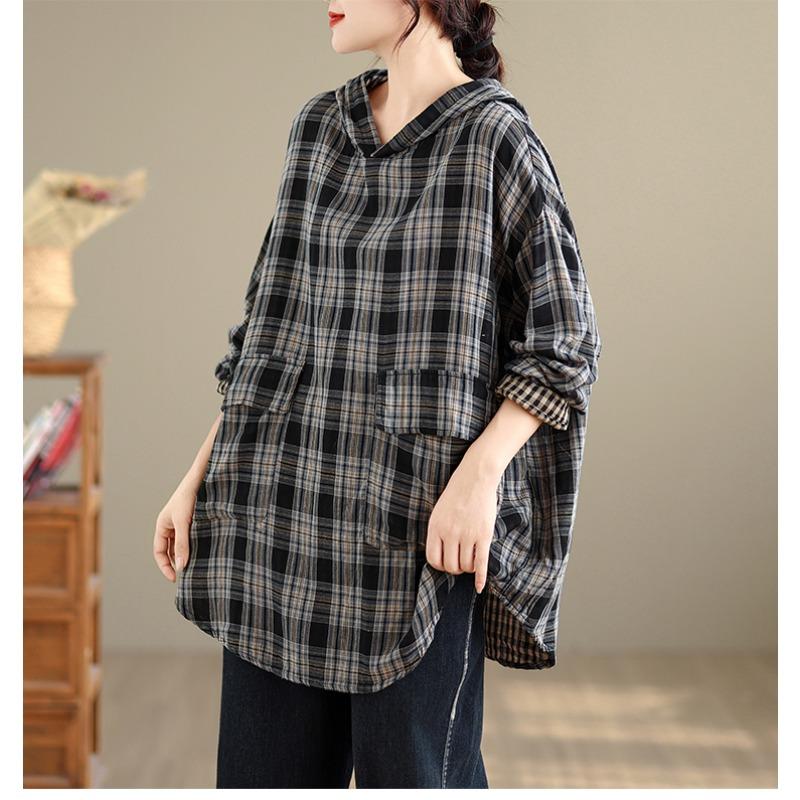 DIMANAF 2025 Осень Толстовки Рубашки Женские С Длинным Рукавом Пуловеры Свободные Повседневные Винтажные Женские Топы Хлопок 3XL