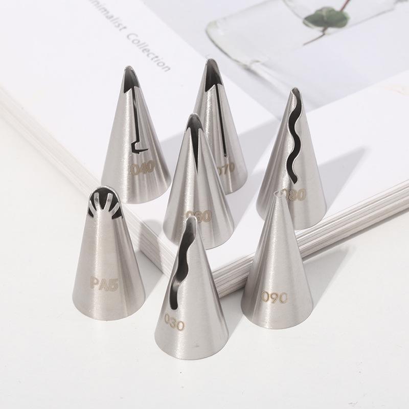 Small Stainless Steel Korean-Style Ruffle Piping Tip Set for Baking