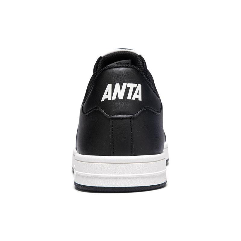 Anta Slip Resistant, Abrasion Resistant, Lightweight Low Top Skateboard Shoes Men's Black Sneakers 912348067-8