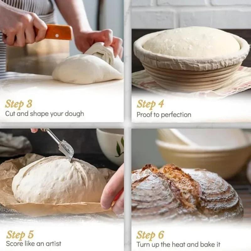 9 In Sourdough Starter Kit Cookie Pizza Sourdough Bread Mixer Scraper Professional Baking Supplies Set For Home DIY Baking Gifts