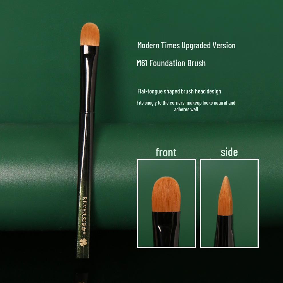 

M61 Anti-Aging Flat Head Foundation Brush - Seamless, Soft Bristles, Non-Absorbent, Portable Concealer Makeup Tool.