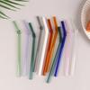 1Pc Reusable Glass Straws Colorful Drinking Straw Eco-Friendly High Borosilicate Glass Straw Party Favors Bar Drinkware