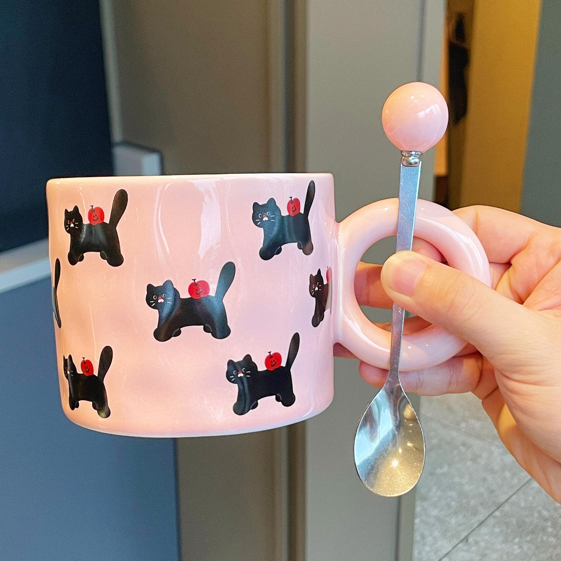 

Souvenir Graduation Gift Gift for Teacher Gift Box Creative Practical Cup for Women New Cute Cat Ceramic Mug 301-400ml