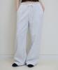 ROSEFRANTZ Rose Embroidery Wide Sweatpants [White Melange]