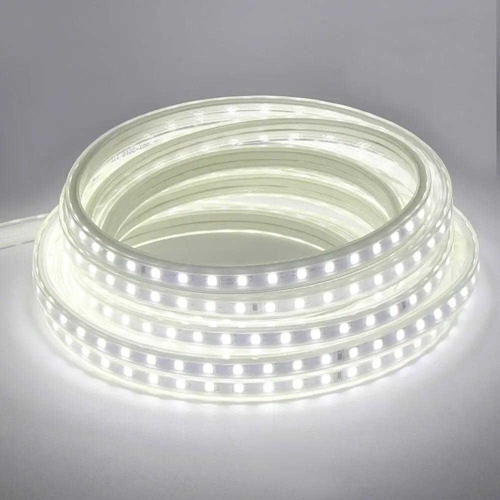 

Водонепроницаемая светодиодная лента 220 В высокой яркости 5 м 10 м 20 м для украшения дома, кухни, улицы, сада, светодиодная подсветка с вилкой европейского стандарта 1M белый