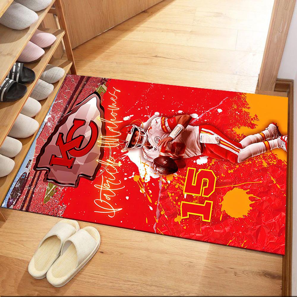 Kansas City Chiefs Square Rugs Are a Great Choice for Living Rooms, Bedrooms, Home Décor, and As Gifts.