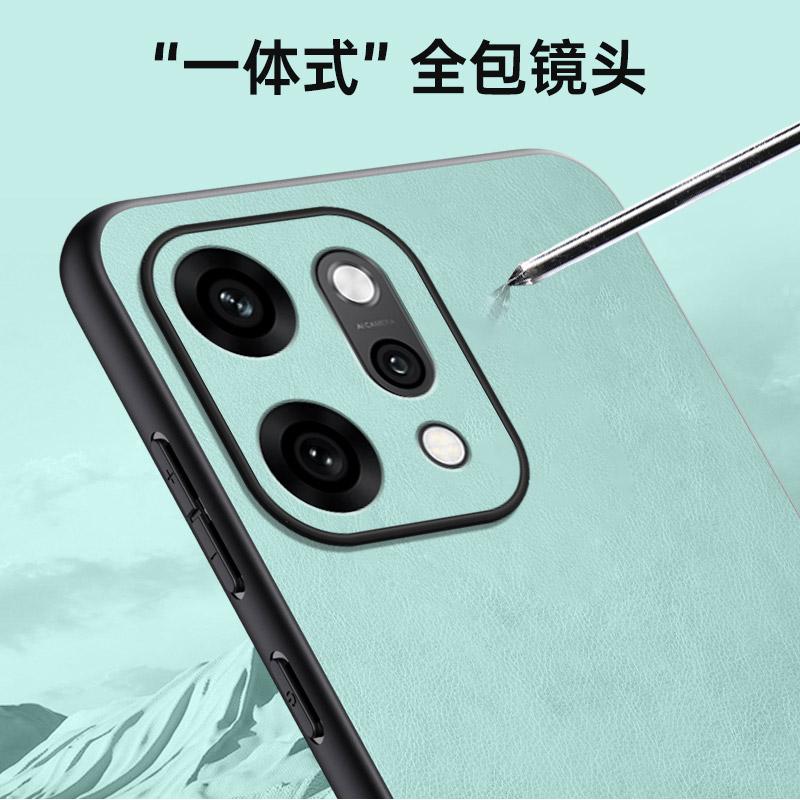 Luxury Vegan PU Leather Back Case For Oppo Reno14 Pro / Reno14 / Reno14 F Version Matte Silicone Phone Shell Protection Bumper