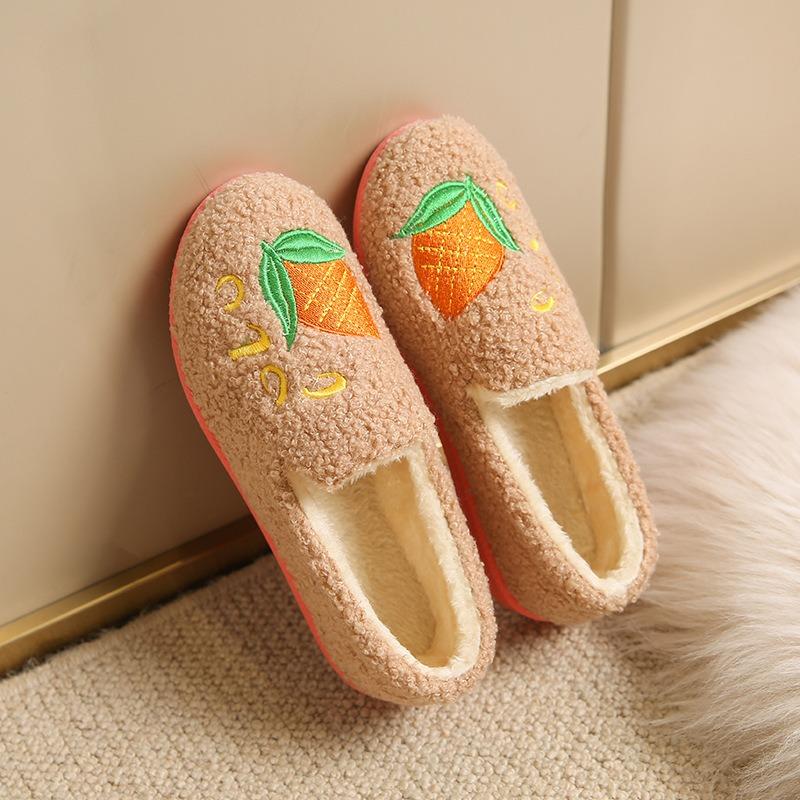 Winter new home cotton drag fleece thickened casual indoor shoes non-slip soft sole comfortable mother shoes cotton shoes