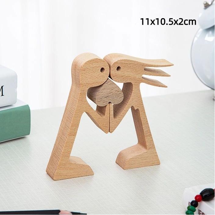 

Деревянные украшения Резьба по дереву домашних животных Милый щенок Деревянная собака Кошка Поделка Скульптура Подарок Любителям домашних животных Couple 16