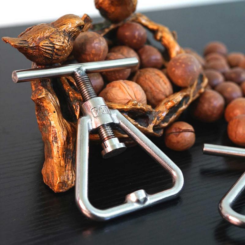 Nutcracker Rotary Nut Chestnut Clip Peeler Stainless Pecan Crackers For Nuts Shell Openers Kitchen Tools Durable