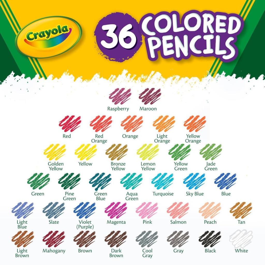 Crayola Colored 36 Vivid 684036 Pencils, Colors, Colors, (Authentic Product)