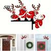 Winter Festive Decoration Christmas Door Frame Corner Decor, Wooden Santa Reindeer Topper Elk Home Decor Ornament, Creative Table EdgeDecoration
