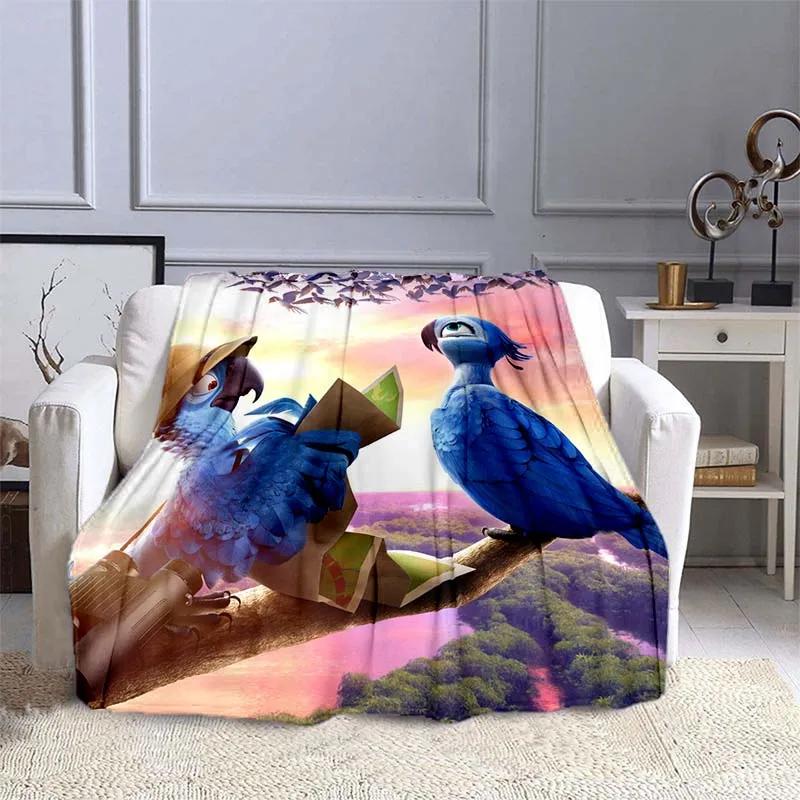 6 Größen Papagei Rio Bedruckte Decke Kinder Erwachsenendecke Weiche und Warme Bettwäsche für Bett Sofa Outdoor Reise Überwurfdecke